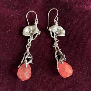 Handcrafted 925 Sterling Silver & Carnelian Earrings